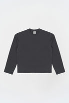 Uzun Kollu Nakışlı Oversize Gri T-Shirt - 2