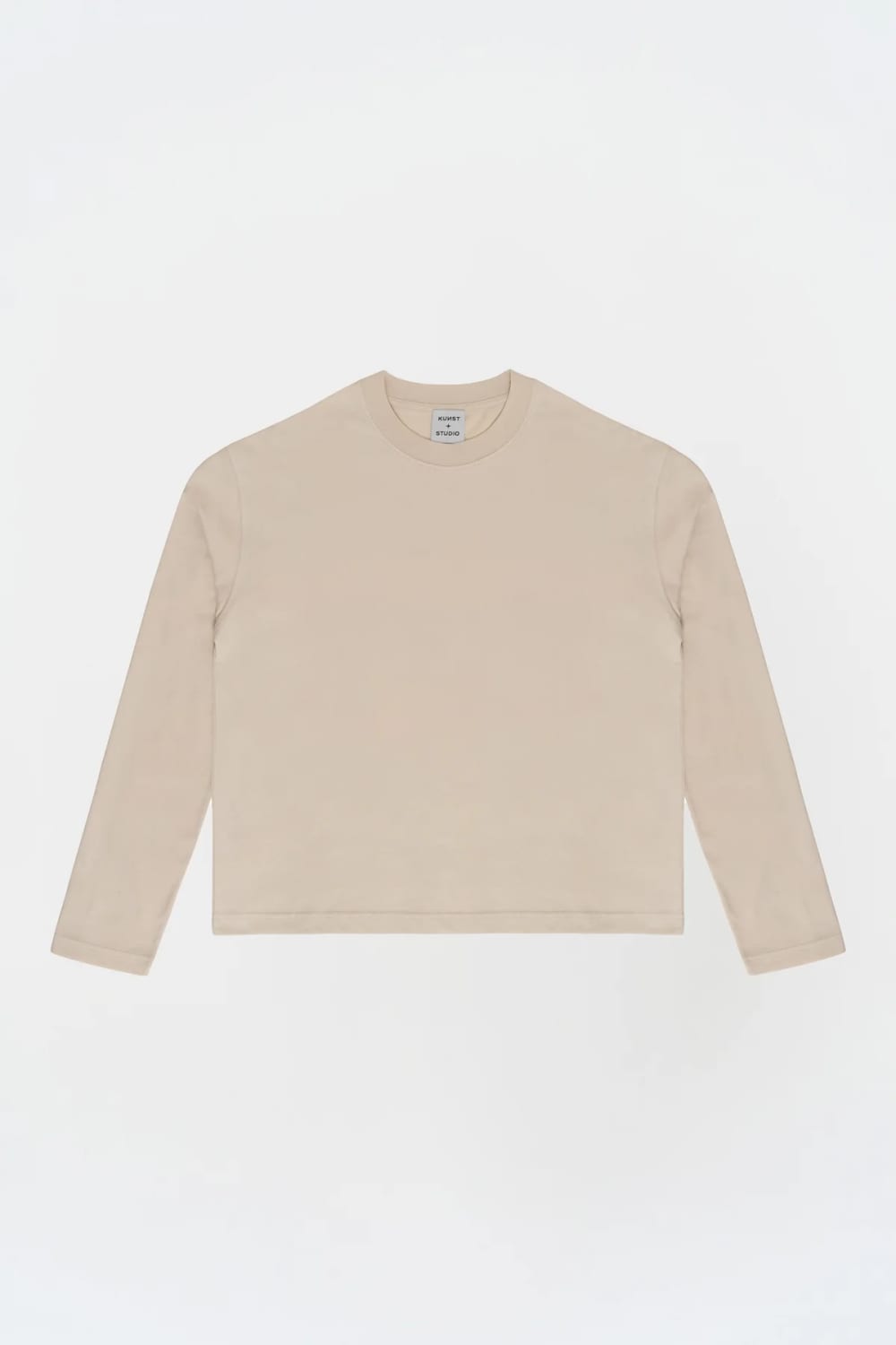 Uzun Kollu Nakışlı Oversize Krem T-Shirt - 2