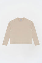 Uzun Kollu Nakışlı Oversize Krem T-Shirt - 2