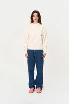 Ekru Oversize Sweatshirt - 3