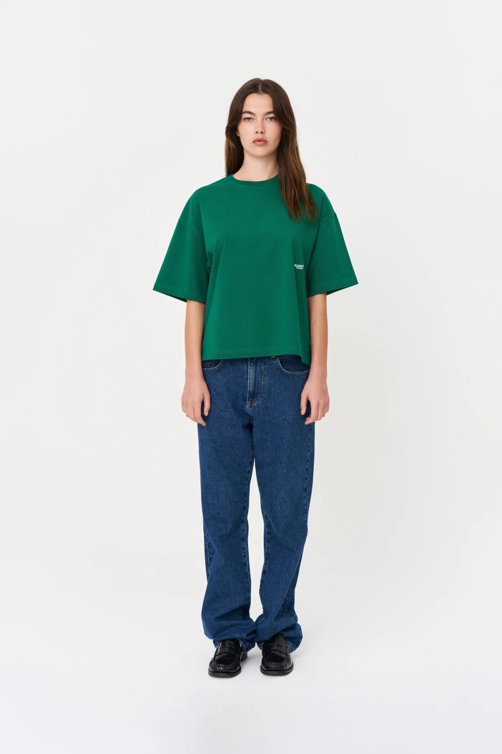 Kısa Kollu Baskılı Box Fit Yeşil T-Shirt - 3