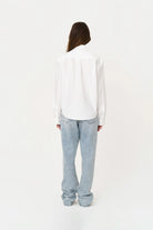 Box Fit Nakışlı Beyaz Gömlek - 4