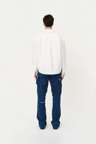 Box Fit Nakışlı Beyaz Gömlek - 6