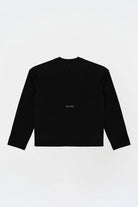 Uzun Kollu Nakışlı Oversize Siyah T-Shirt - 0