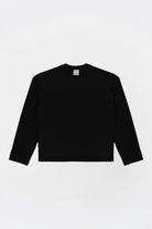 Uzun Kollu Nakışlı Oversize Siyah T-Shirt - 2