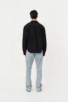 Box Fit Nakışlı Siyah Gömlek - 6