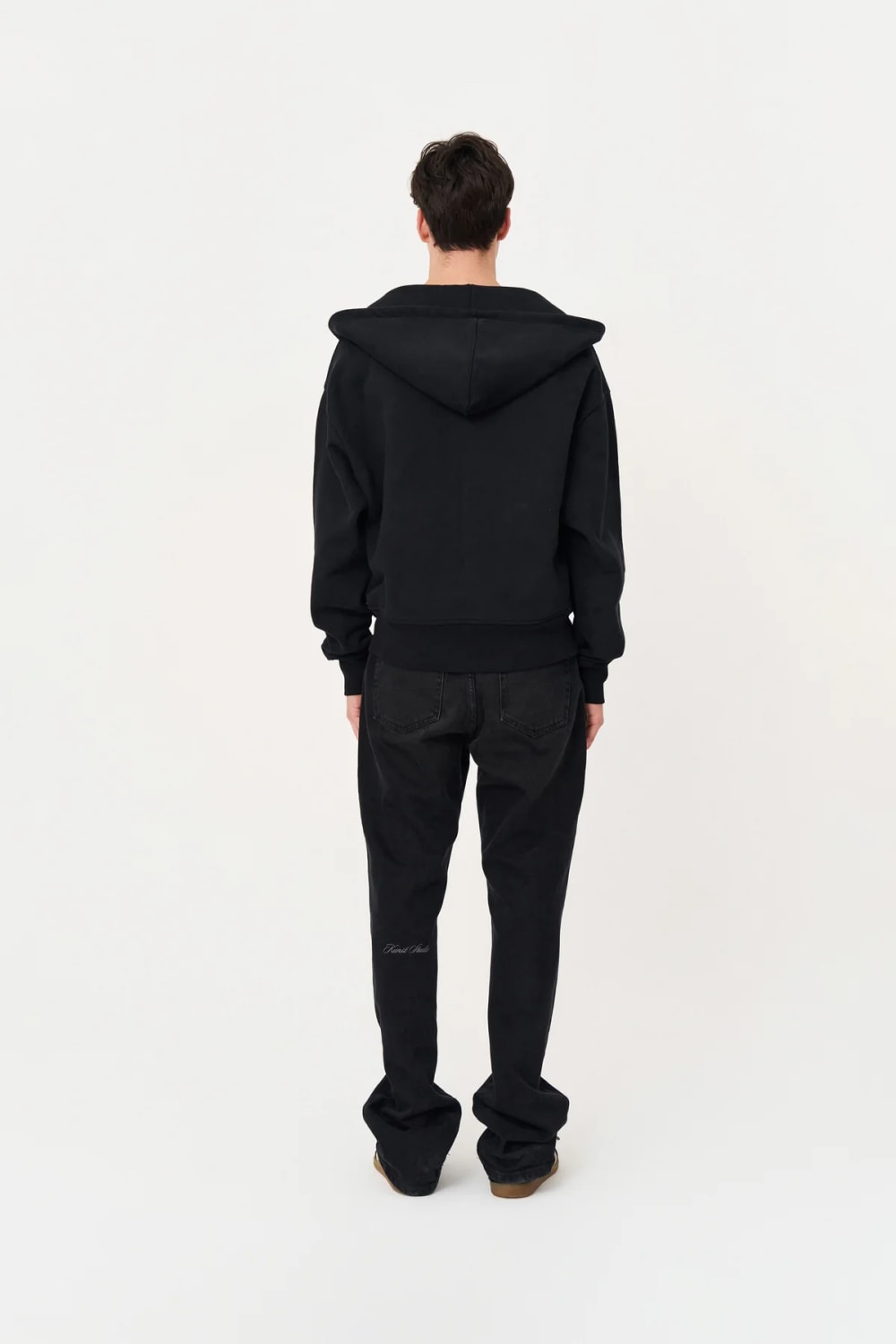 Siyah Oversize Fermuarlı Hoodie - 6