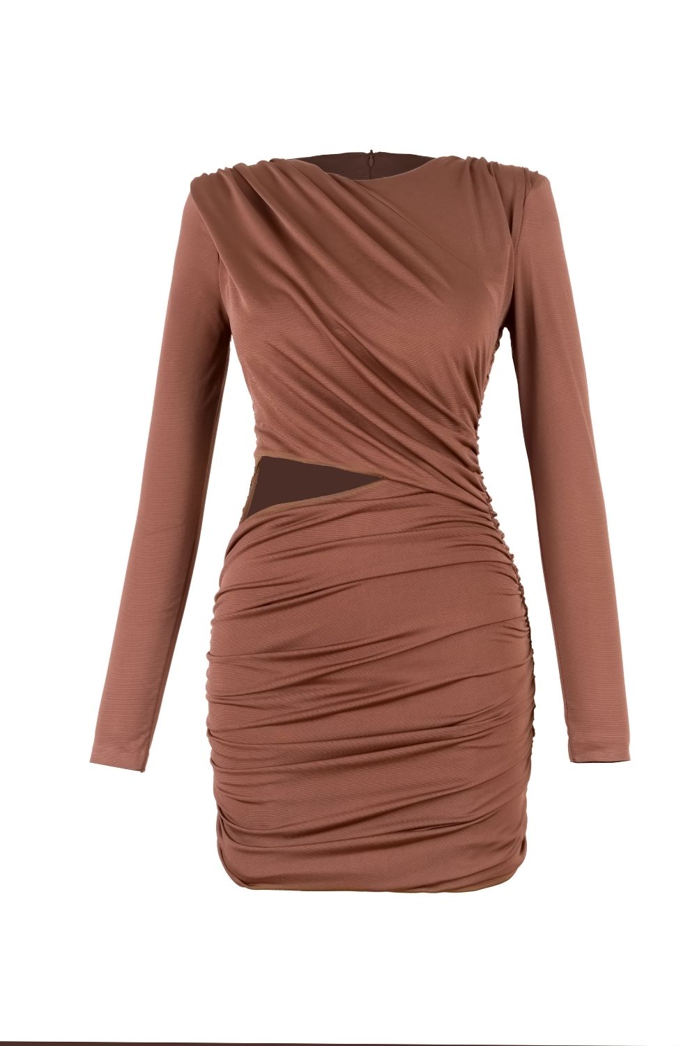 Eleni Drapeli Kahverengi Mini Elbise - 2