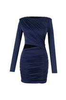 Eleni Drapeli Lavcivert Mini Elbise - 2