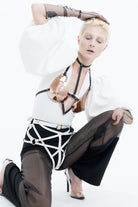 Enygma Harness White Gold Deri Aksesuar - 5