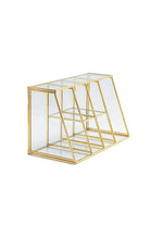 Pirinç Gold Cam Makyaj Takı Aksesuar Parfüm Fırçalık Organizer Kutusu 25x15x12cm - 1