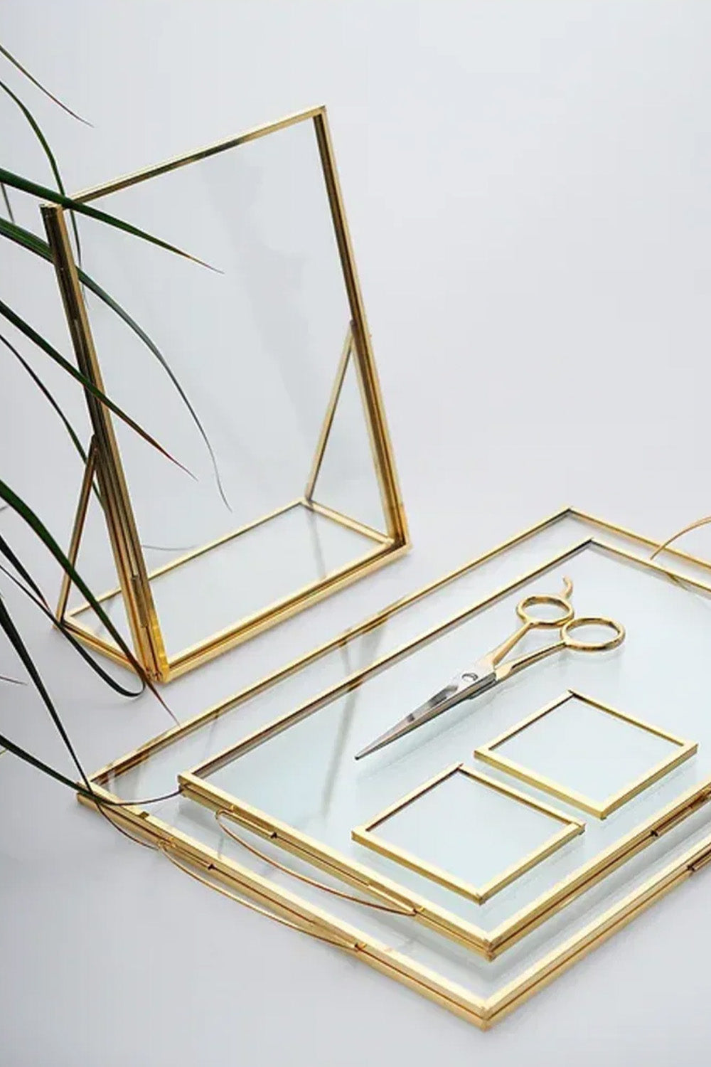 6 Parça Pirinç Gold Nişan Takımı Damat Kahvesi Sunum Tepsisi Yüzük Kutusu - 3