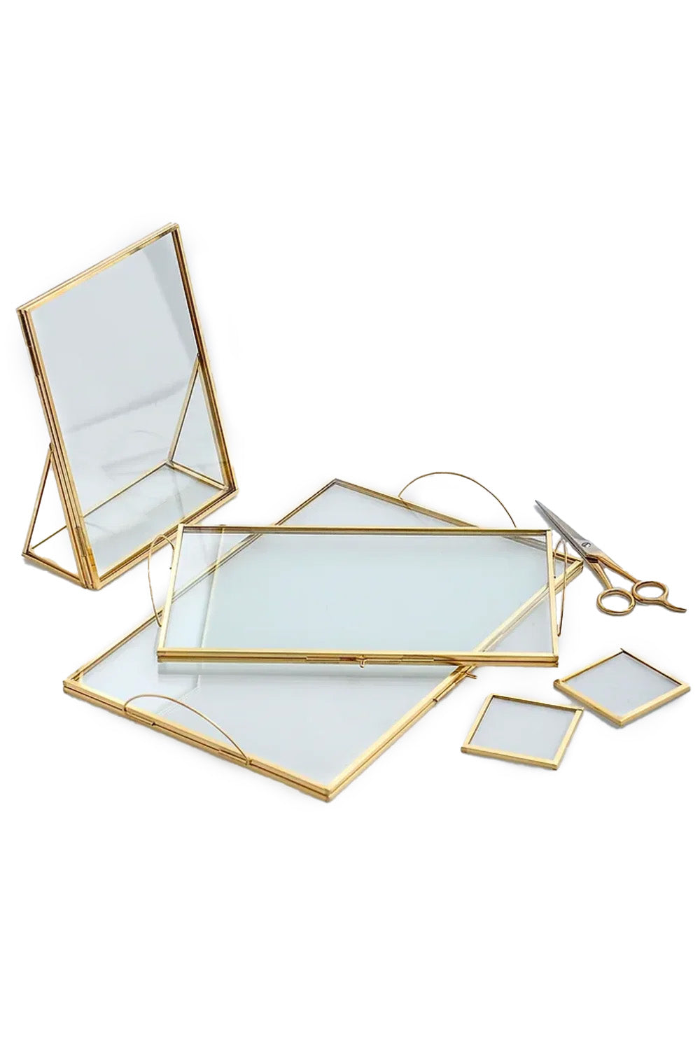 6 Parça Pirinç Gold Nişan Takımı Damat Kahvesi Sunum Tepsisi Yüzük Kutusu - 6