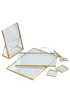 6 Parça Pirinç Gold Nişan Takımı Damat Kahvesi Sunum Tepsisi Yüzük Kutusu - 6