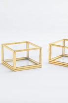 2 Adet Pirinç Gold Takı Aksesuar Yüzük Kutusu 7x7x4cm - 2