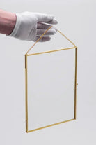 Dikey Pirinç Gold Cam Duvar Askılı Fotoğraf Çerçevesi Kapaklı 25x20cm - 2