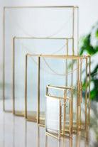 Dikey Pirinç Gold Cam Duvar Askılı Fotoğraf Çerçevesi Kapaklı 25x20cm - 4