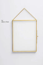 Dikey Pirinç Gold Kapaklı Cam Duvar Askılı Fotoğraf Çerçevesi 20x15cm - 1