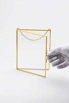 Dikey Pirinç Gold Kapaklı Cam Duvar Askılı Fotoğraf Çerçevesi 20x15cm - 4