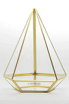 Pirinç Gold Geometrik Teraryum Cam Fanus Aksesuar Çikolata Kutusu 27x21x21cm - 0