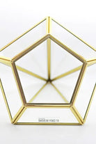 Pirinç Gold Geometrik Teraryum Cam Fanus Aksesuar Çikolata Kutusu 27x21x21cm - 4