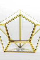 Pirinç Gold Geometrik Teraryum Cam Fanus Aksesuar Çikolata Kutusu 27x21x21cm - 5
