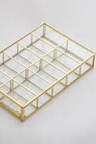 Pirinç Gold Cam Makyaj Takı Aksesuar Organizer Kutusu 30x20x6cm - 1