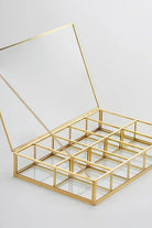 Pirinç Gold Cam Makyaj Takı Aksesuar Organizer Kutusu 30x20x6cm - 2