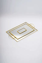 3 Parça Pirinç Gold Nişan Takımı Damat Kahvesi Sunum Tepsisi Yüzük Kutusu - 0