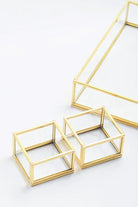 3 Parça Pirinç Gold Nişan Takımı Damat Kahvesi Sunum Tepsisi Yüzük Kutusu - 4