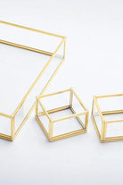 3 Parça Pirinç Gold Nişan Takımı Damat Kahvesi Sunum Tepsisi Yüzük Kutusu - 5