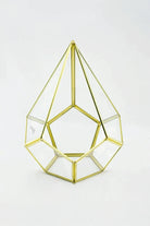 Pirinç Gold Geometrik Teraryum Cam Fanus Takı Aksesuar Çikolata Kutusu 31x22x2cm - 0