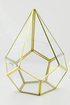 Pirinç Gold Geometrik Teraryum Cam Fanus Takı Aksesuar Çikolata Kutusu 31x22x2cm - 1