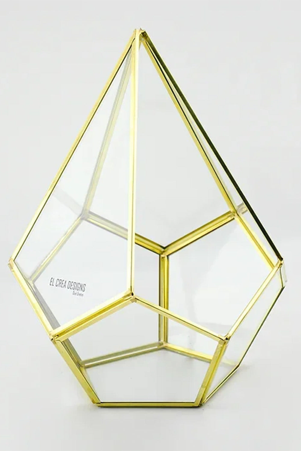 Pirinç Gold Geometrik Teraryum Cam Fanus Takı Aksesuar Çikolata Kutusu 31x22x2cm - 2