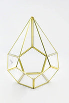 Pirinç Gold Geometrik Teraryum Cam Fanus Takı Aksesuar Çikolata Kutusu 31x22x2cm - 4