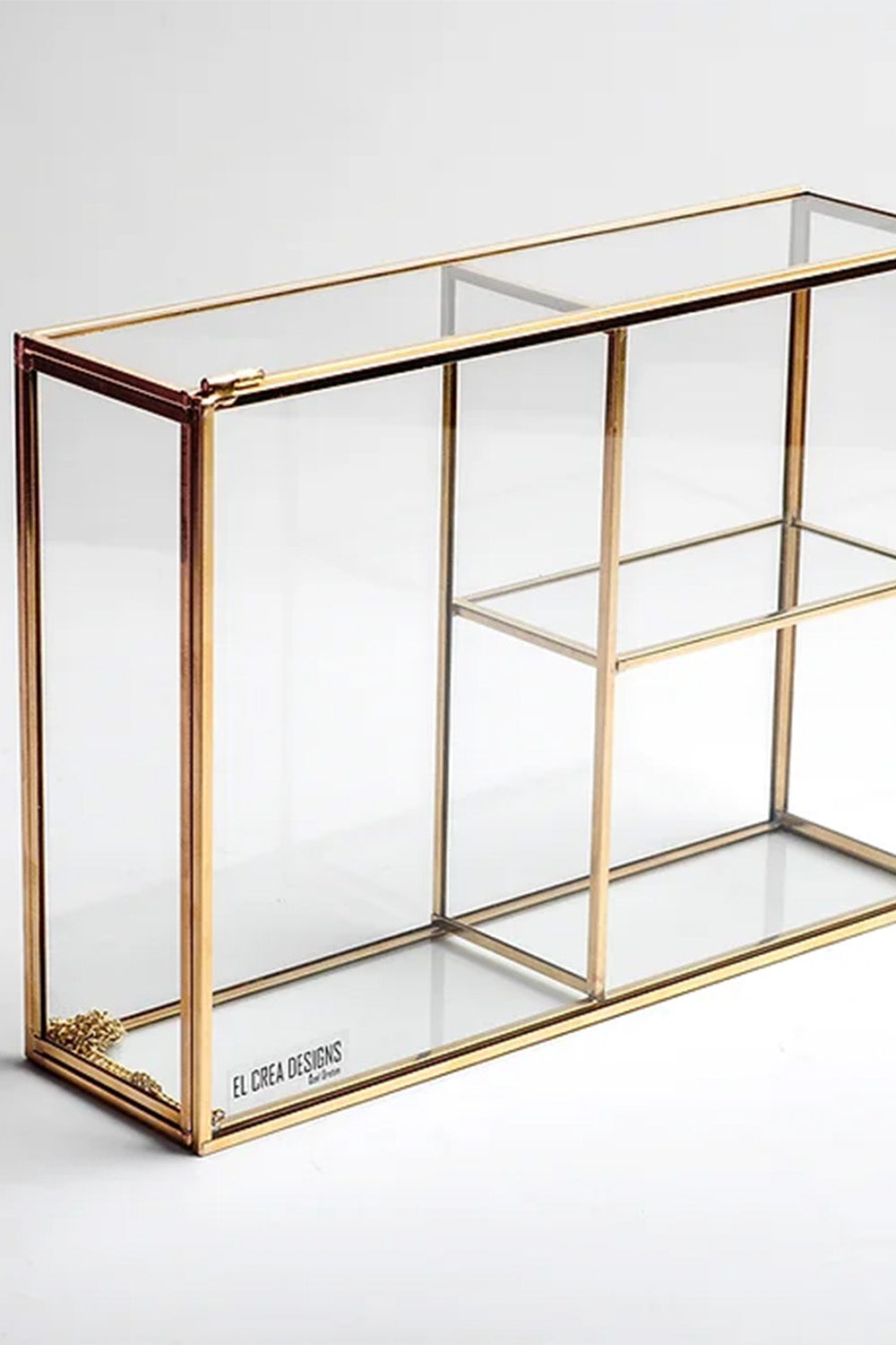 Pirinç Gold Cam Makyaj Takı Aksesuar Parfüm Fırçalık Organizer Kutusu 30x20x8cm - 2