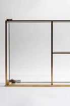 Pirinç Gold Cam Makyaj Takı Aksesuar Parfüm Fırçalık Organizer Kutusu 30x20x8cm - 3