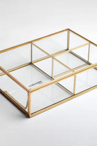Pirinç Gold Cam Makyaj Takı Aksesuar Parfüm Fırçalık Organizer Kutusu 30x20x8cm - 4
