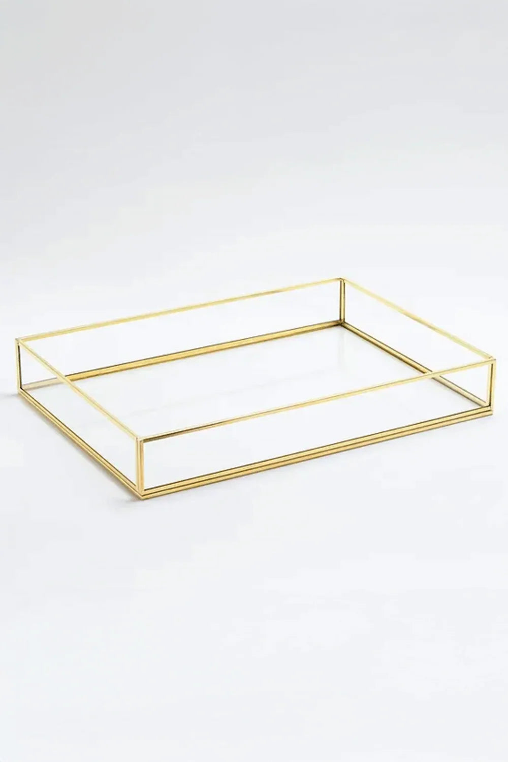 Pirinç Gold Tepsi Damat Kahvesi Nişan Sunum Tepsisi 35x25x6cm - 0