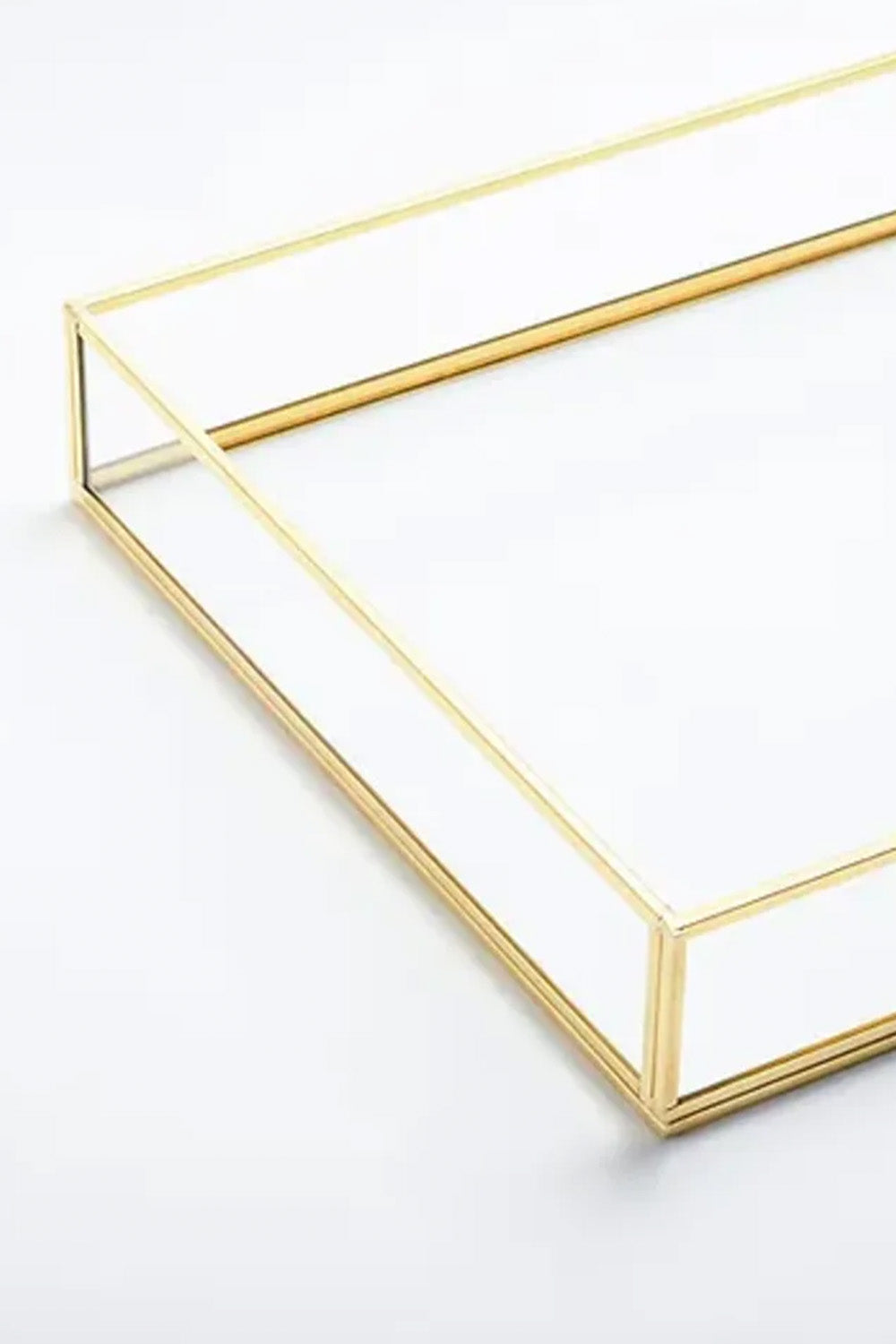 Pirinç Gold Tepsi Damat Kahvesi Nişan Sunum Tepsisi 35x25x6cm - 1