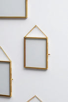 Dikey Pirinç Gold Kapaklı Cam Duvar Askılı Fotoğraf Çerçevesi 10x8cm - 5