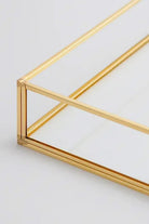 Pirinç Gold Tepsi Damat Kahvesi Nişan Sunum Tepsisi 30x20x6cm - 2