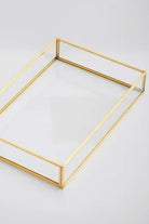 Pirinç Gold Tepsi Damat Kahvesi Nişan Sunum Tepsisi 30x20x6cm - 3