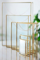 6 Parça Dikey Pirinç Gold Duvar Askılı Kapaklı Cam Fotoğraf Çerçeve Takımı - 1