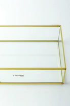 Pirinç Gold Cam Kapaklı Takı Aksesuar Çikolata Fotoğraf Kutusu 30x20x8cm - 4