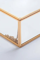 Pirinç Gold Cam Kapaklı Takı Aksesuar Çikolata Fotoğraf Kutusu 30x30x8cm - 2