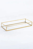 Pirinç Gold Tepsi Damat Kahvesi Nişan Sunum Tepsisi 35x15x6cm - 0