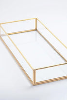 Pirinç Gold Tepsi Damat Kahvesi Nişan Sunum Tepsisi 35x15x6cm - 2