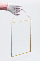 Dikey Pirinç Gold Cam Duvar Askılı Fotoğraf Çerçevesi Kapaklı 35x25cm - 4