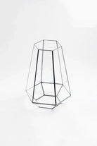 Siyah Geometrik Teraryum Cam Fanus Mumluk 34x26x26cm - 0